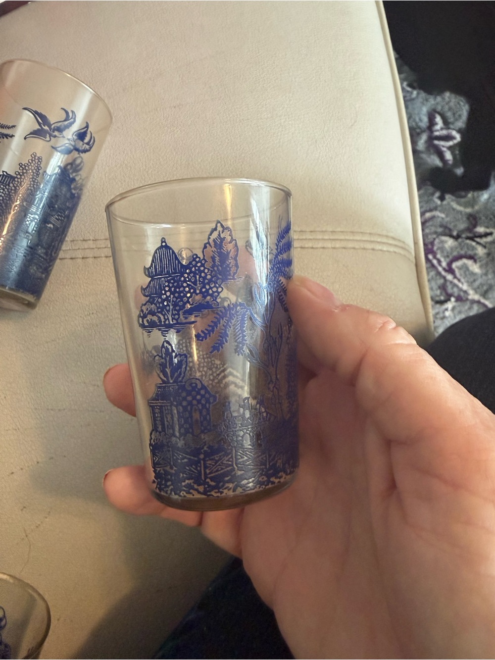 Blue Willow glasses (chinoiserie) - Picture 7 of 11
